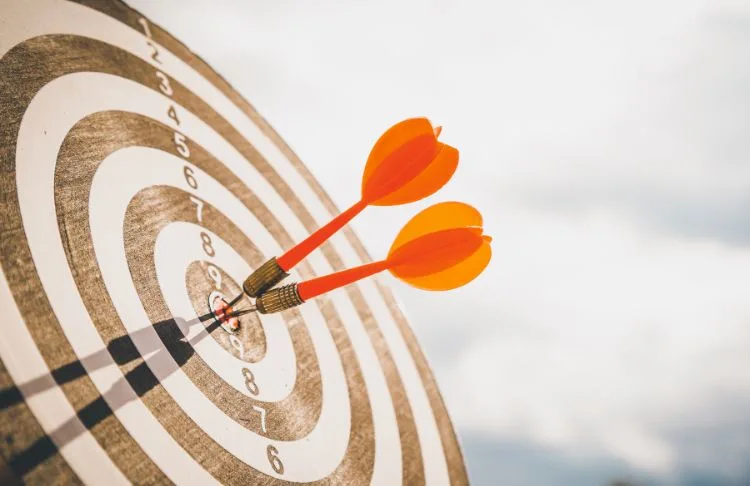 target audience - two darts hitting bullseye of target