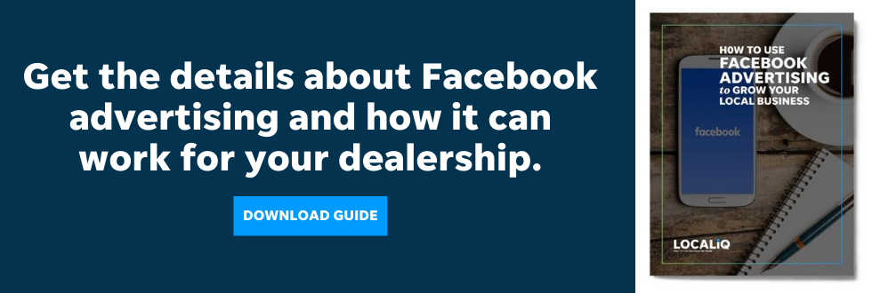 Download this guide from LOCALiQ to learn how Facebook ads can help your car dealer marketing.