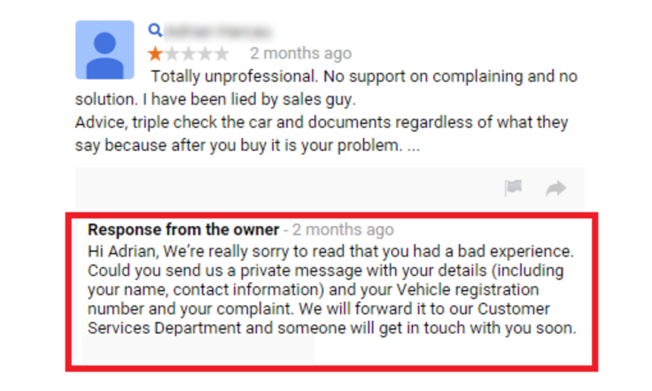 Google Review Response Template