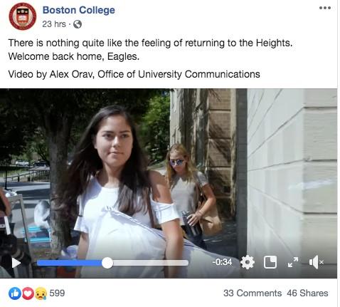 This school is sharing a video tour of campus as part of their higher education marketing