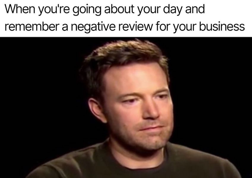 negative review sad ben meme
