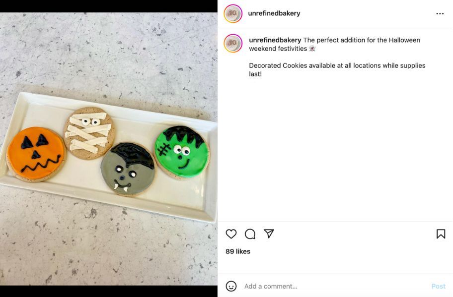 cookies decorated for halloween from unrefined bakery