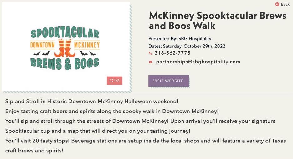halloween promotions - mckinney boos and brews walk