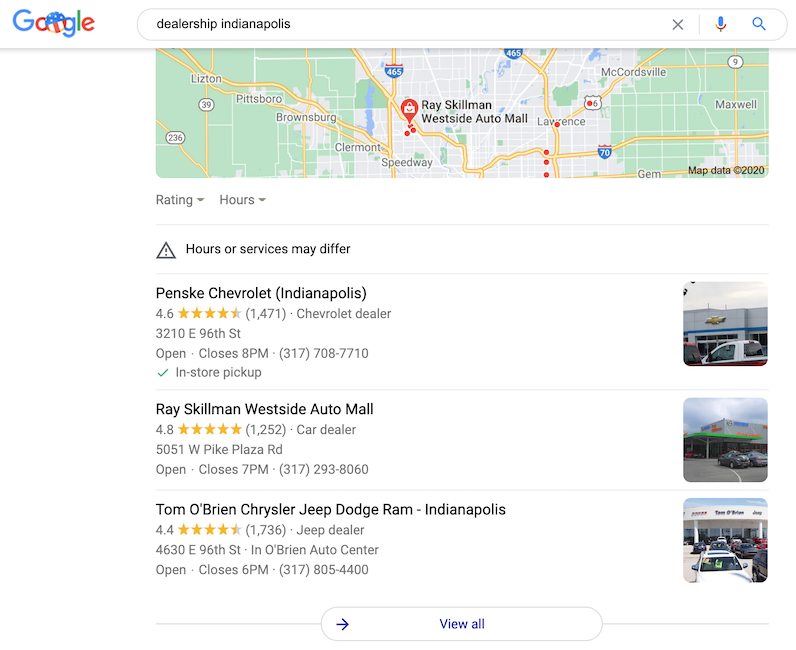 Your dealership's Google My Business listing is important for your car dealer marketing because it gives you another way to show up on Google.