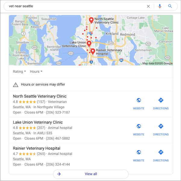 Google My Business Listing best practices in local 3 pack results