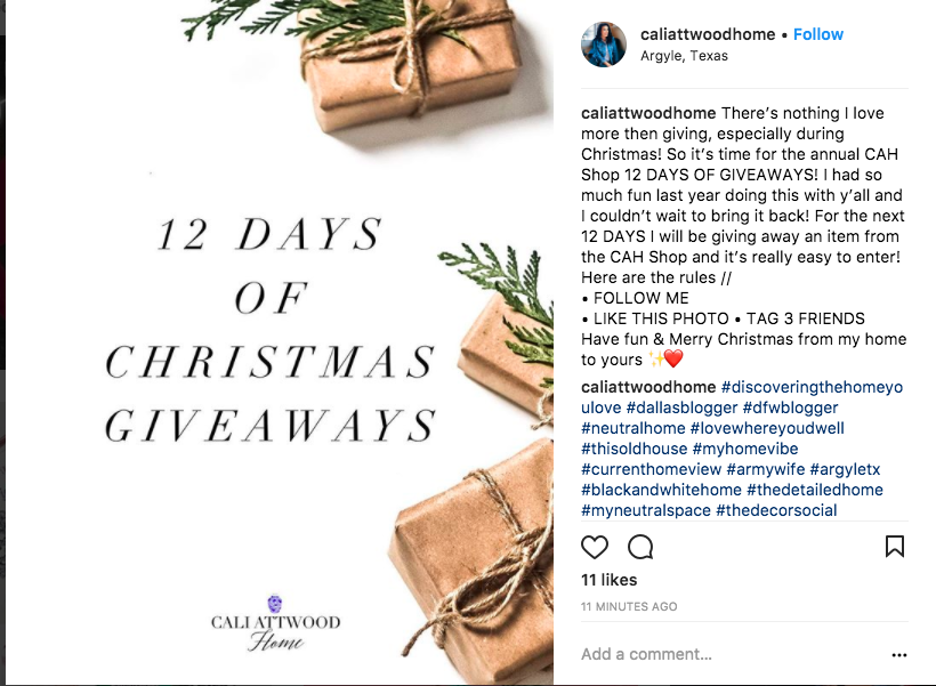 12 Holiday Instagram Giveaway Ideas & Examples