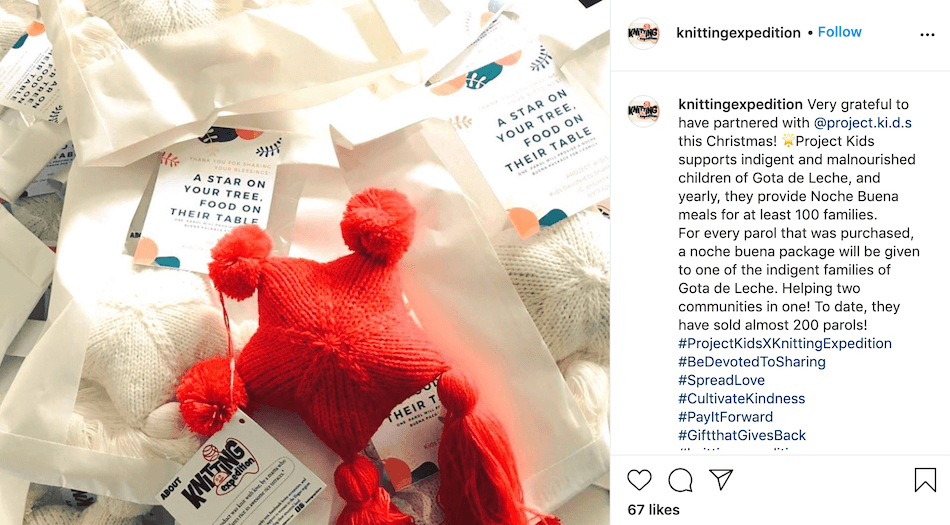 You can partner with influencers or organizations to run promotions for a cause with your holiday instagram posts.