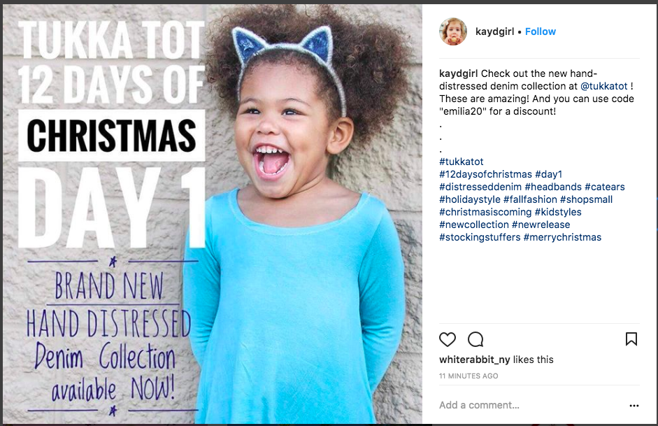 One holiday Instagram post idea is to post your promotion codes.