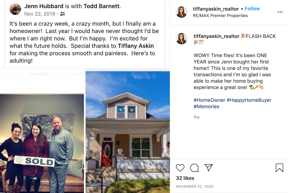 Sharing customer testimonials is a good way to improve your real estate social media.