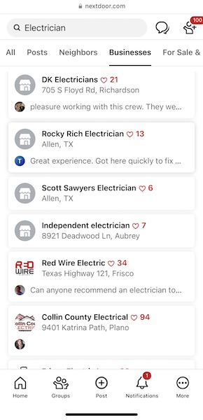 get recommendations on nextdoor