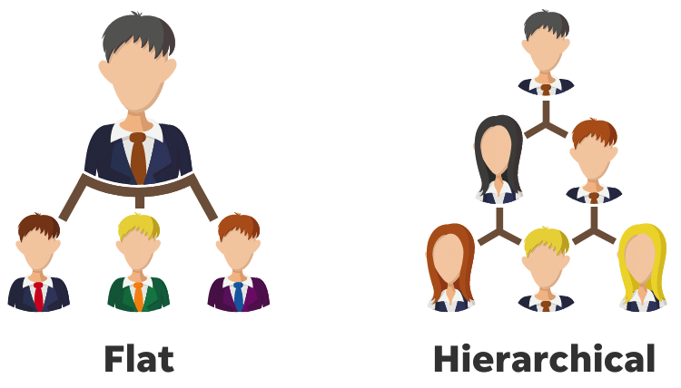 organizational chart for small business - flat vs hierarchical structure