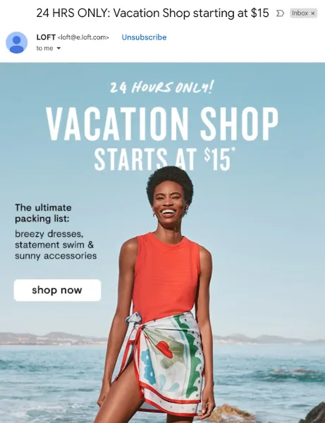 Advertising techniques - limited time offer ad.