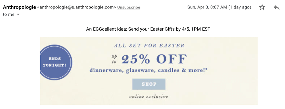 easter email marketing promote sales