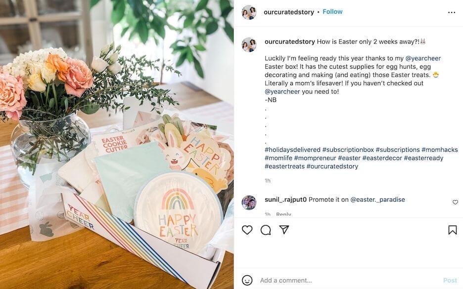 easter marketing ideas - micro influencer easter promotion example