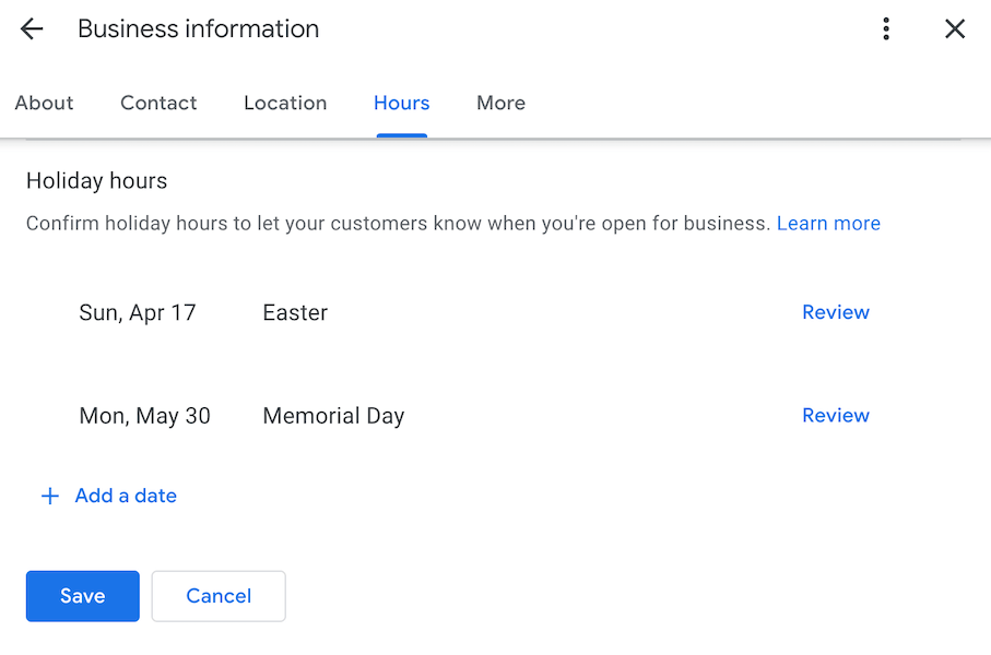 easter marketing ideas - how to update google business holiday hours