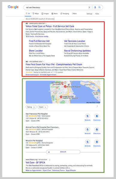 local seo - search results