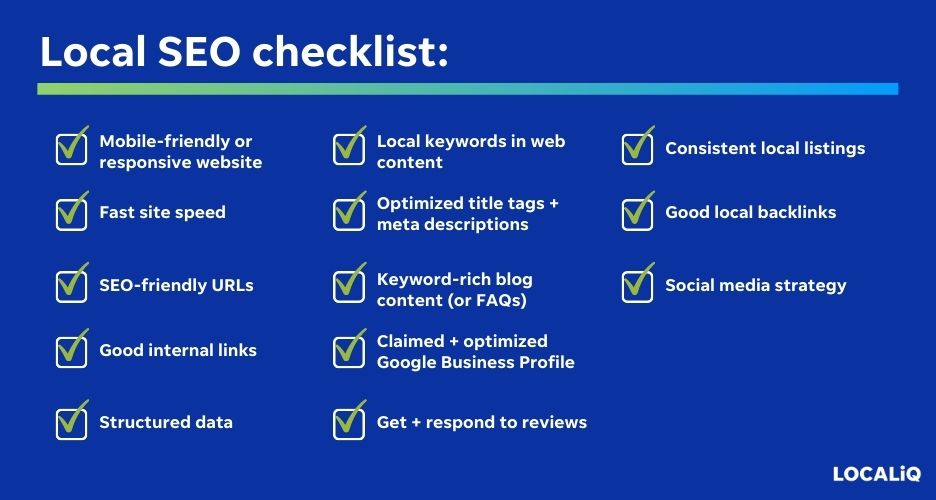local seo checklist of 13 items to audit for better local seo