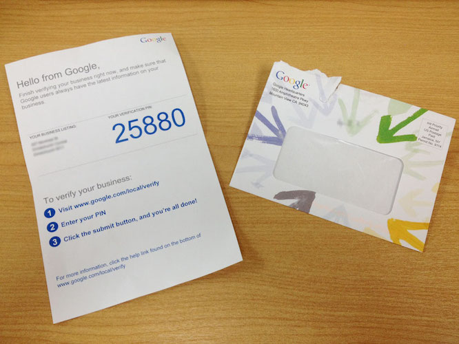 how to claim a business on google - verification postcard