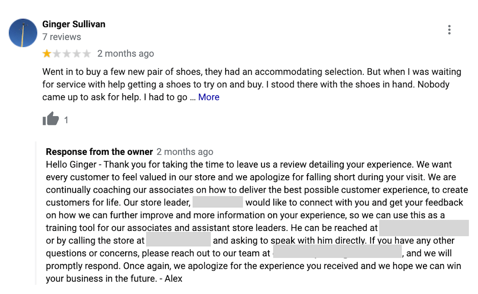 bad reviews - make improvements