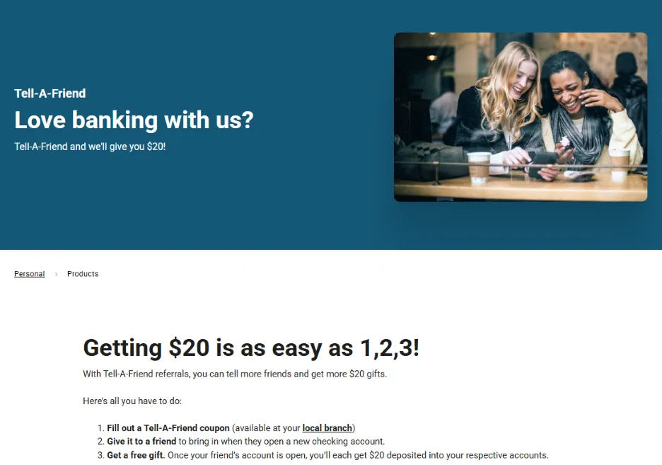 Customer referral program - referral program from a bank.