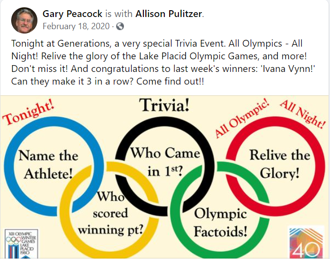 olympic marketing ideas - olympic trivia example