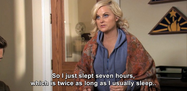 franchise marketing - leslie knope parks and rec sleeping well