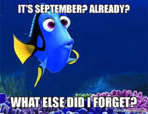 september email subject lines - dory from finding nemo forgetting september meme