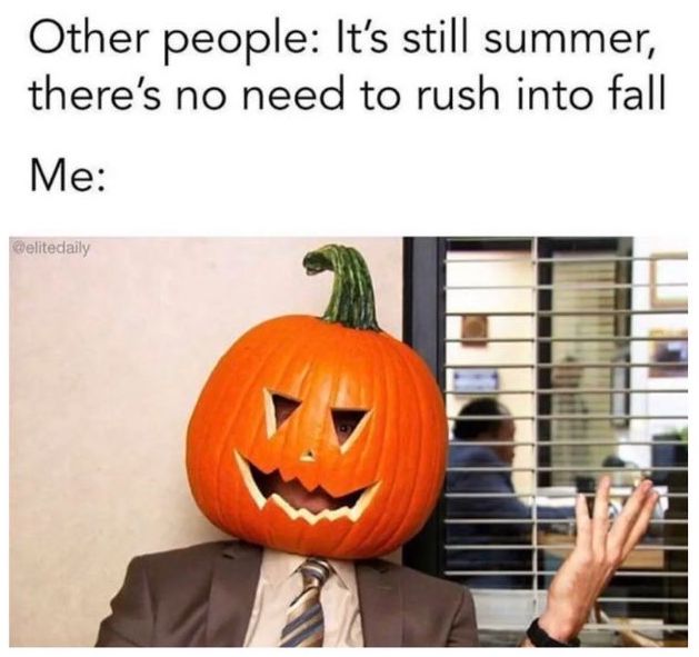 funny fall meme - pumpkin head from the office