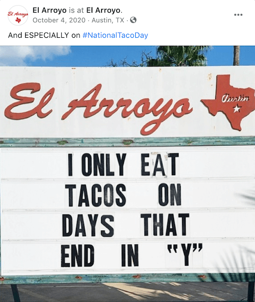 october social media ideas - national taco day