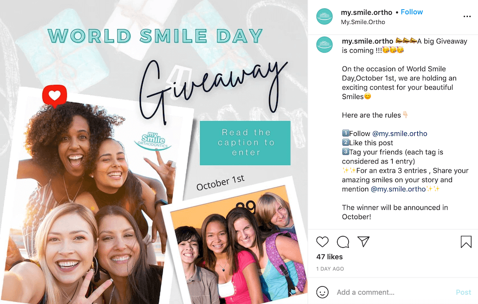 october social media ideas - world smile day