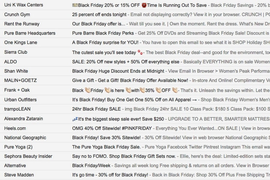 email subject lines - november email subject line ideas for black friday