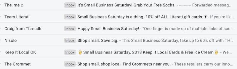 email subject lines - november email subject line ideas for small business saturday
