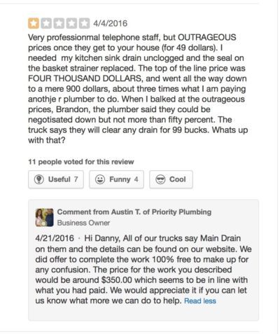 how to respond to yelp reviews - responding to a negative yelp review