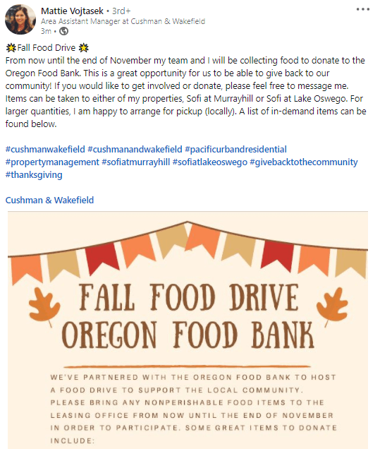 thanksgiving social posts - thanksgiving food drive