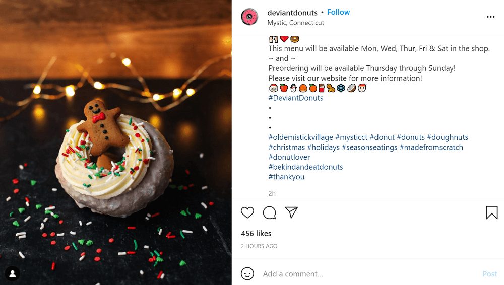 christmas social media posts - christmas hashtags example