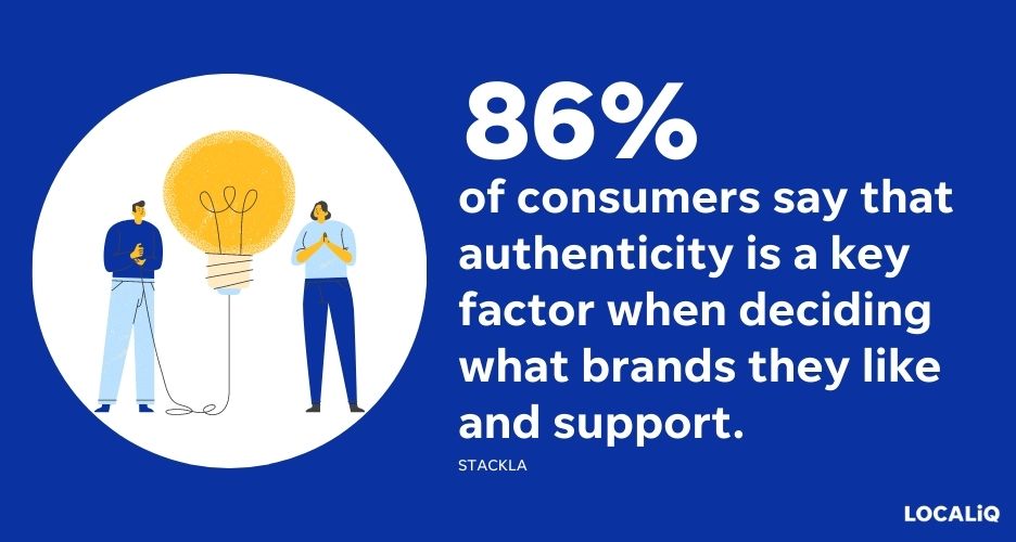 about us page examples - stat from stackla about importance of authenticity
