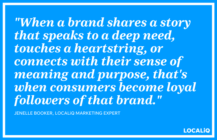 about us page examples - quote about importance of telling brand story