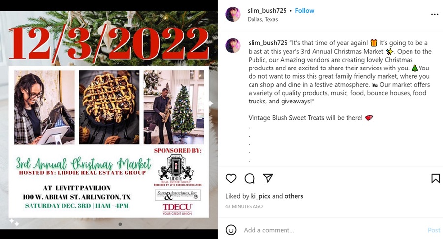  christmas social media posts - christmas community event post example
