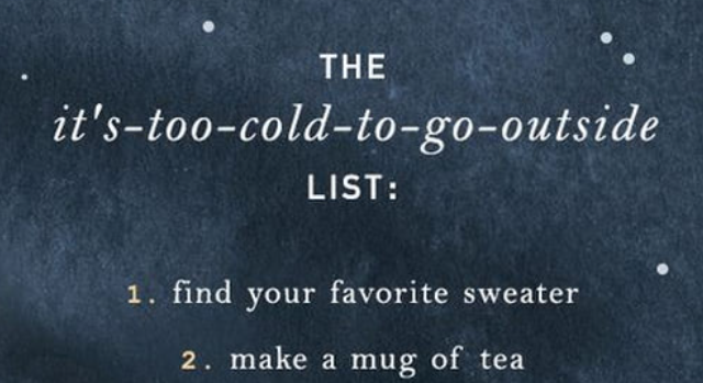 january email subject line ideas - example of a business giving cold weather ideas in an email