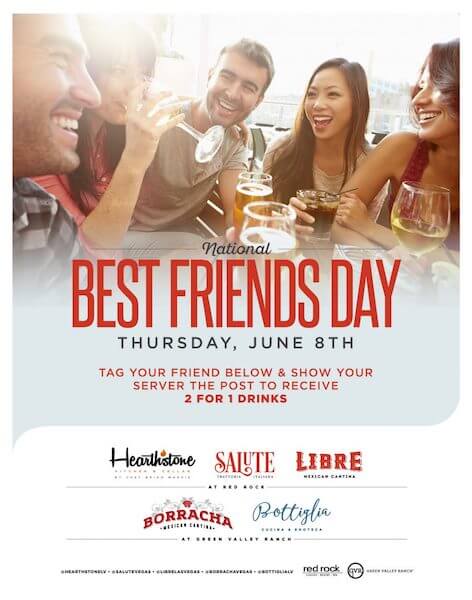 best friends day promotion example from restaurant