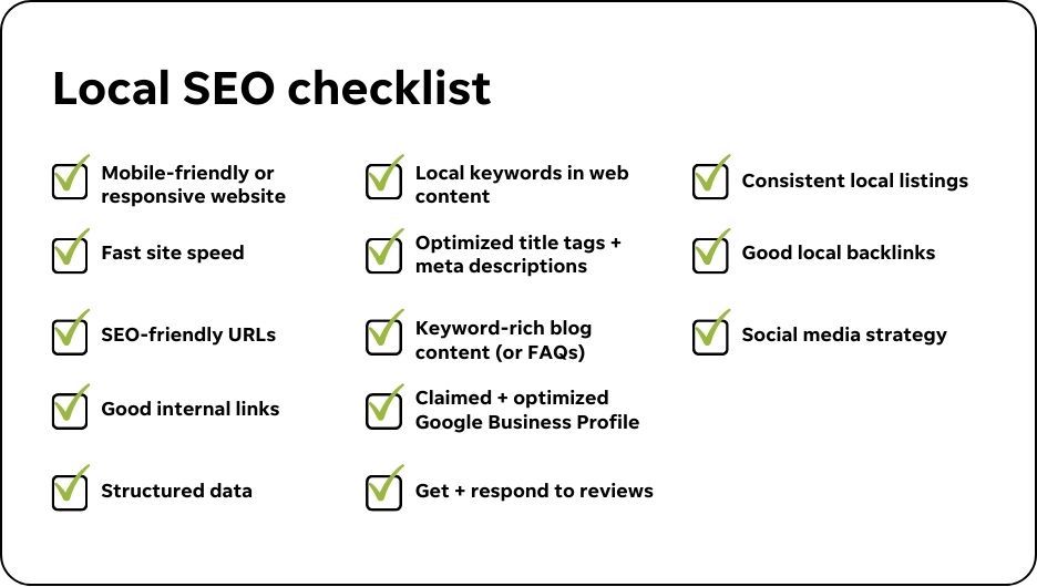 local seo checklist with important steps for better seo