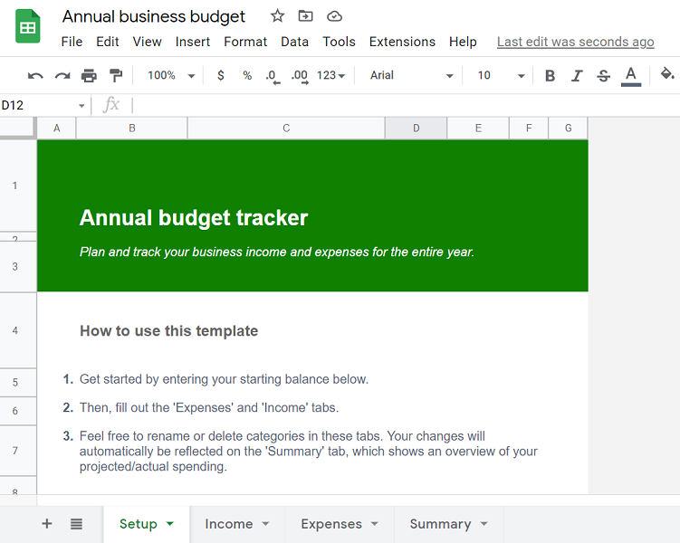 marketing budget - example of google sheets marketing budget template