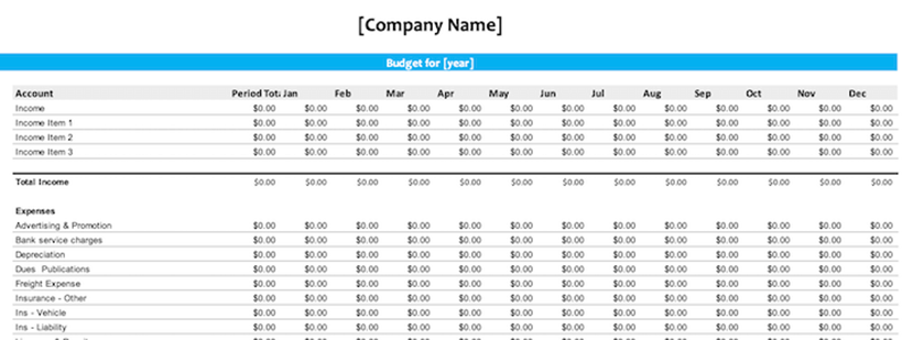 marketing budget template - template lab budgeting screenshot