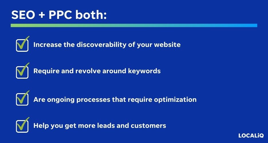 seo vs sem - similarities between seo and ppc