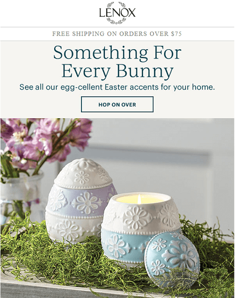 april email subject line ideas - easter email example from small business