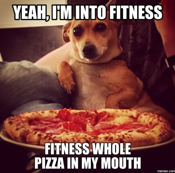 brand awareness strategy - pizza fitness meme