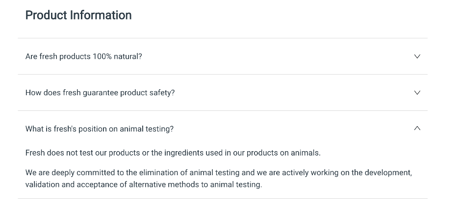 faq page example from fresh
