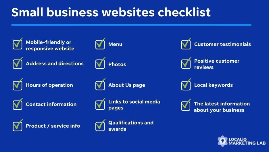 small business websites checklist