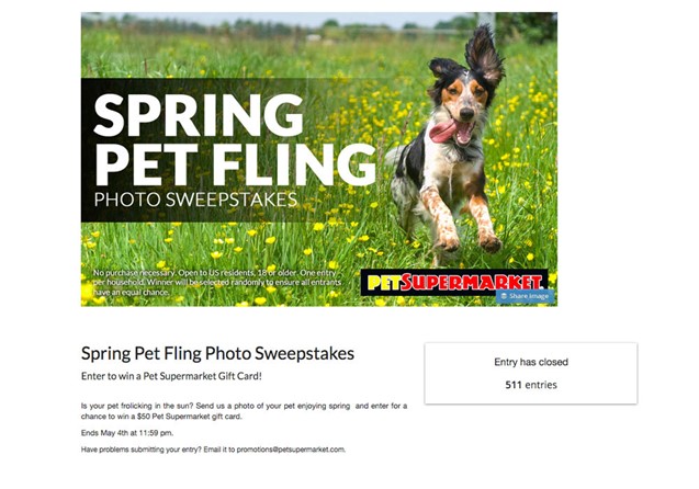 spring promotion ideas - spring sweepstakes example 