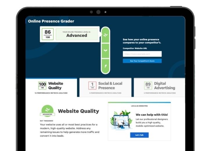 grand opening ideas - localiq website grader tool